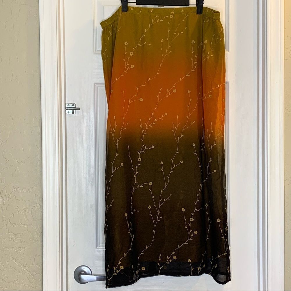 Vintage A.R.K. New York Maxi Skirt Size 3X Sunset Floral
